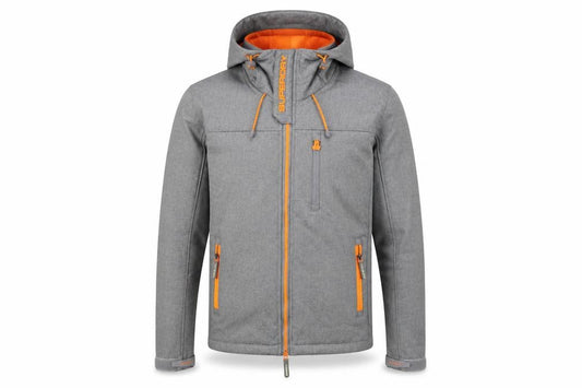Superdry Men Grey M Windtrekker Hooded Softshell Windbreaker Jacket