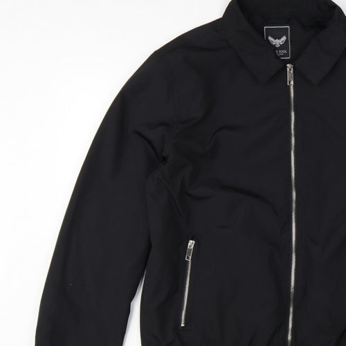 Brave Soul Men’s Black L Bomber Jacket Collared Full Zip