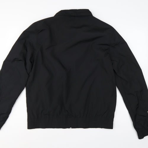 Brave Soul Men’s Black L Bomber Jacket Collared Full Zip