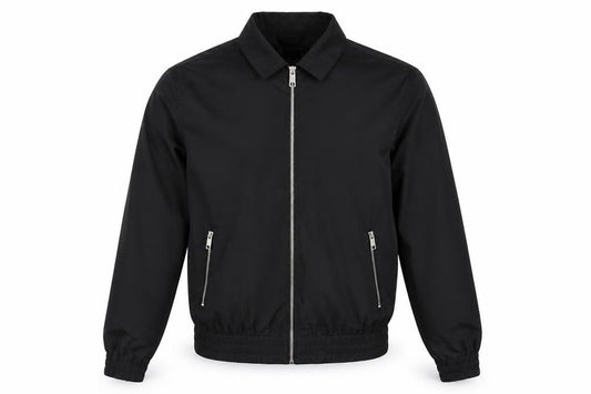 Brave Soul Men’s Black L Bomber Jacket Collared Full Zip
