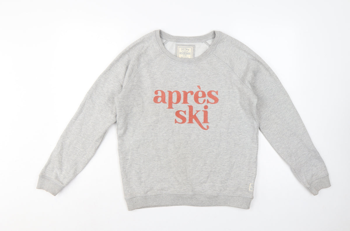 Back view of Fat Face Women’s Grey S Aprés Ski Graphic Pullover Sweatshirt
