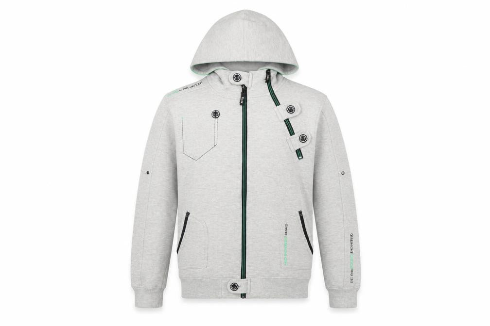 DL-Issue Boys Grey Full Zip Hoodie L Graphic Print Pockets