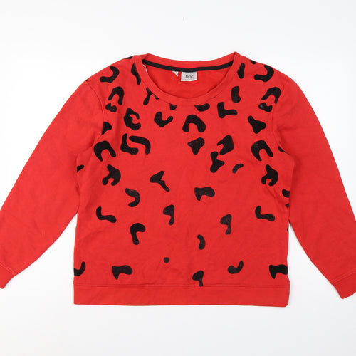 bpc Bonprix Women Red Leopard Print Sweatshirt UK 12 Pullover