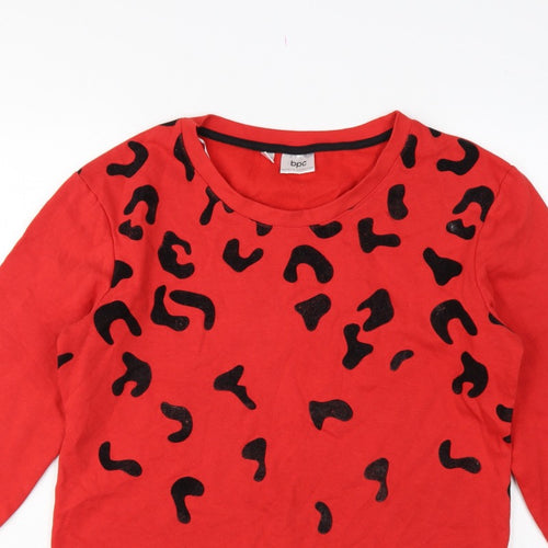 bpc Bonprix Women Red Leopard Print Sweatshirt UK 12 Pullover