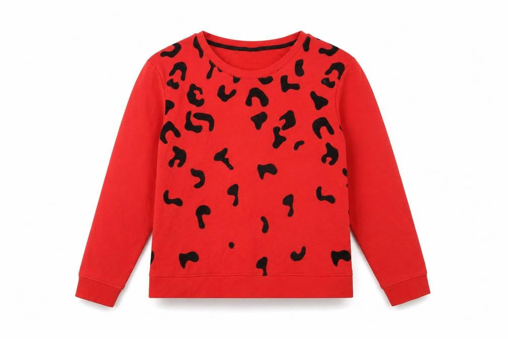 bpc Bonprix Women Red Leopard Print Sweatshirt UK 12 Pullover