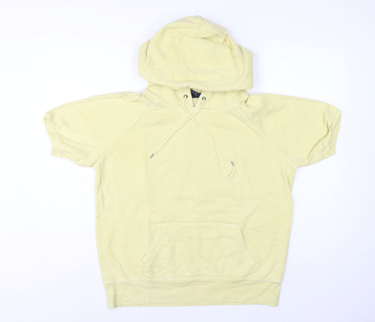 Gap Women's Yellow XL Short Sleeve Pullover Hoodie Kangaroo Pocket