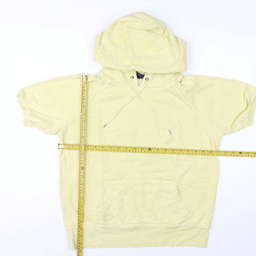 Gap Women's Yellow XL Short Sleeve Pullover Hoodie Kangaroo Pocket