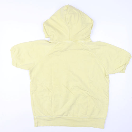 Gap Women's Yellow XL Short Sleeve Pullover Hoodie Kangaroo Pocket