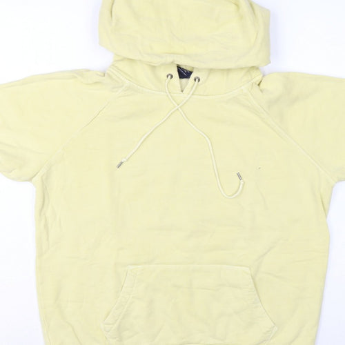 Gap Women's Yellow XL Short Sleeve Pullover Hoodie Kangaroo Pocket