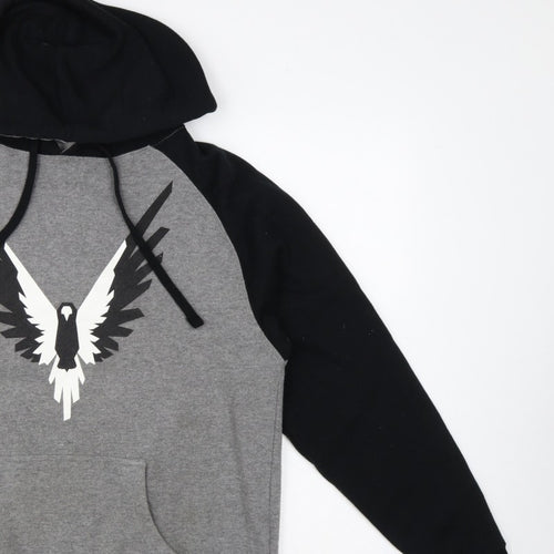 Maverick Logan Paul Men's Grey Black S Eagle Graphic Pullover Hoodie