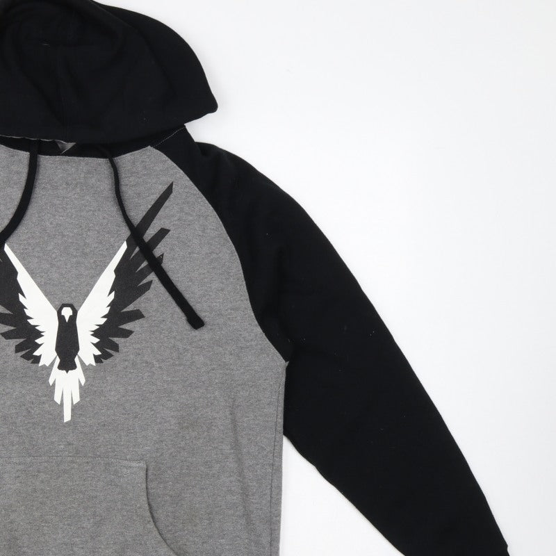 Maverick Logan Paul Men's Grey Black S Eagle Graphic Pullover Hoodie