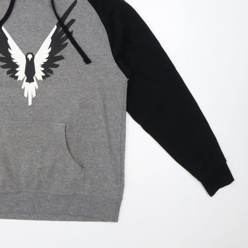 Maverick Logan Paul Men's Grey Black S Eagle Graphic Pullover Hoodie