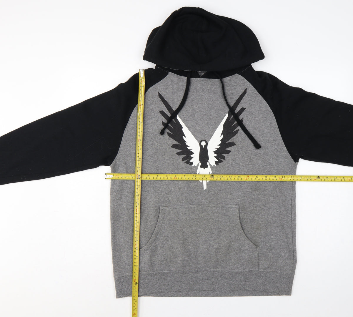 Maverick Logan Paul Men's Grey Black S Eagle Graphic Pullover Hoodie