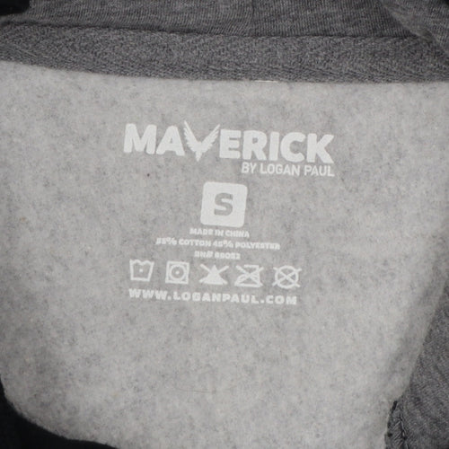 Maverick Logan Paul Men's Grey Black S Eagle Graphic Pullover Hoodie