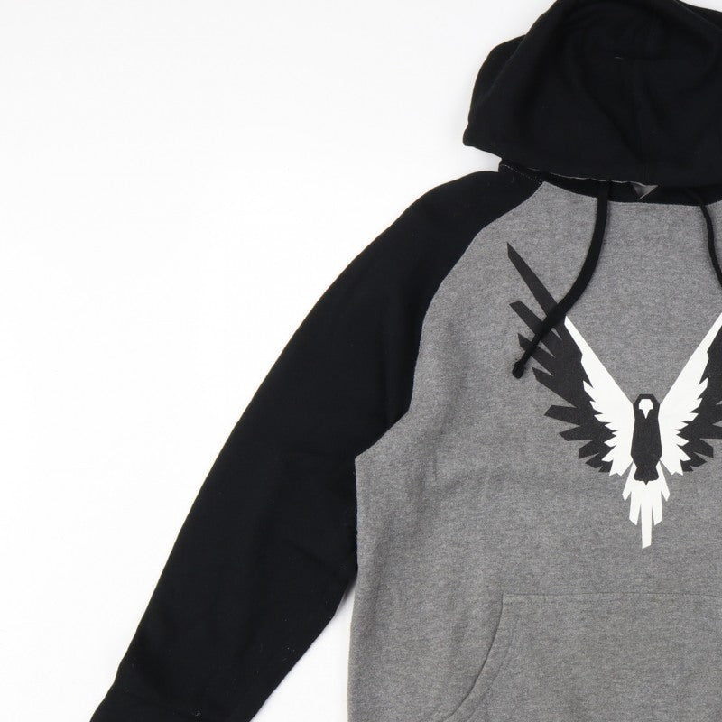 Maverick Logan Paul Men's Grey Black S Eagle Graphic Pullover Hoodie