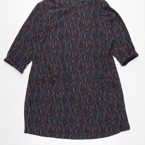 Seasalt Cornwall Women Multicoloured UK 22 Shift Dress Geometric 3/4 Sleeve