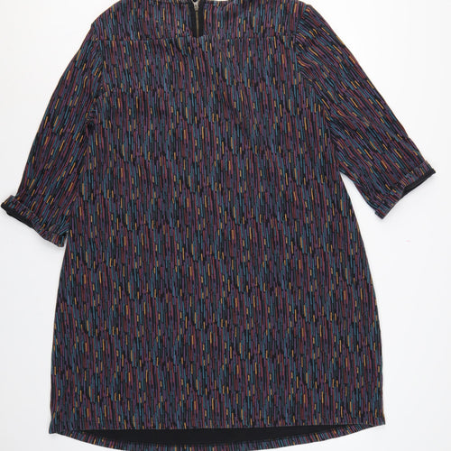 Seasalt Cornwall Women Multicoloured UK 22 Shift Dress Geometric 3/4 Sleeve
