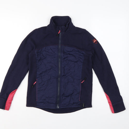 Decathlon Girls Blue Pink 12 Years Quilted Full Zip Riding Jacket