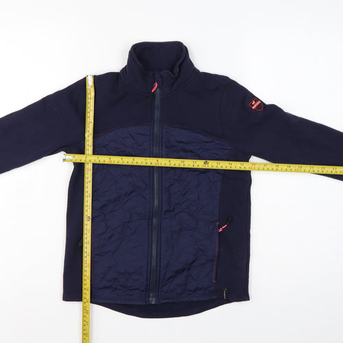 Decathlon Girls Blue Pink 12 Years Quilted Full Zip Riding Jacket