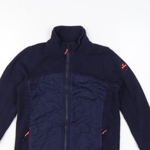 Decathlon Girls Blue Pink 12 Years Quilted Full Zip Riding Jacket