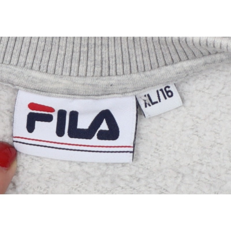 Additional view of Fila Women Grey XL/16 Logo Pullover Crew Neck Sweatshirt
