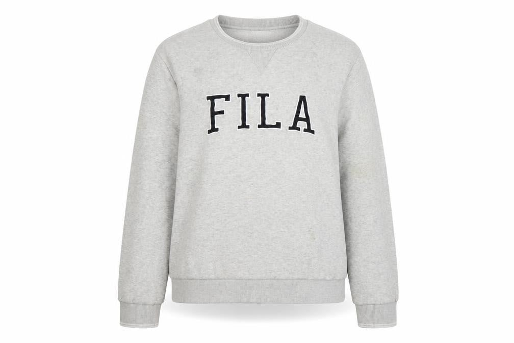 Front view of Fila Women Grey XL/16 Logo Pullover Crew Neck Sweatshirt