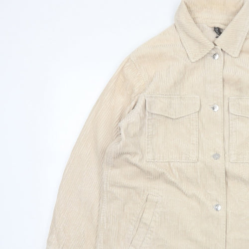 H&M Men’s Beige Corduroy Button Jacket Size S Collared Utility