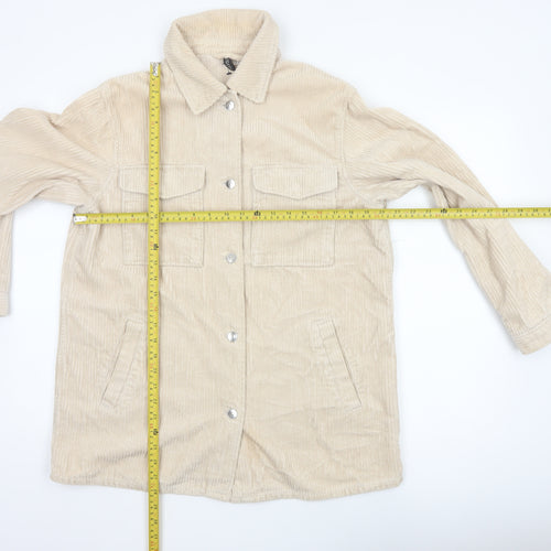 H&M Men’s Beige Corduroy Button Jacket Size S Collared Utility