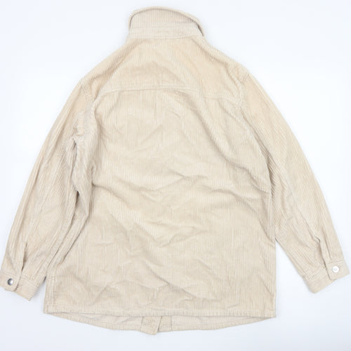 H&M Men’s Beige Corduroy Button Jacket Size S Collared Utility