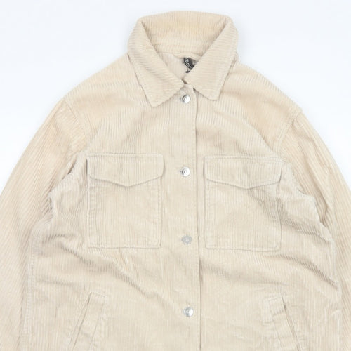 H&M Men’s Beige Corduroy Button Jacket Size S Collared Utility