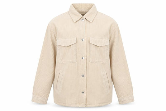 H&M Men’s Beige Corduroy Button Jacket Size S Collared Utility