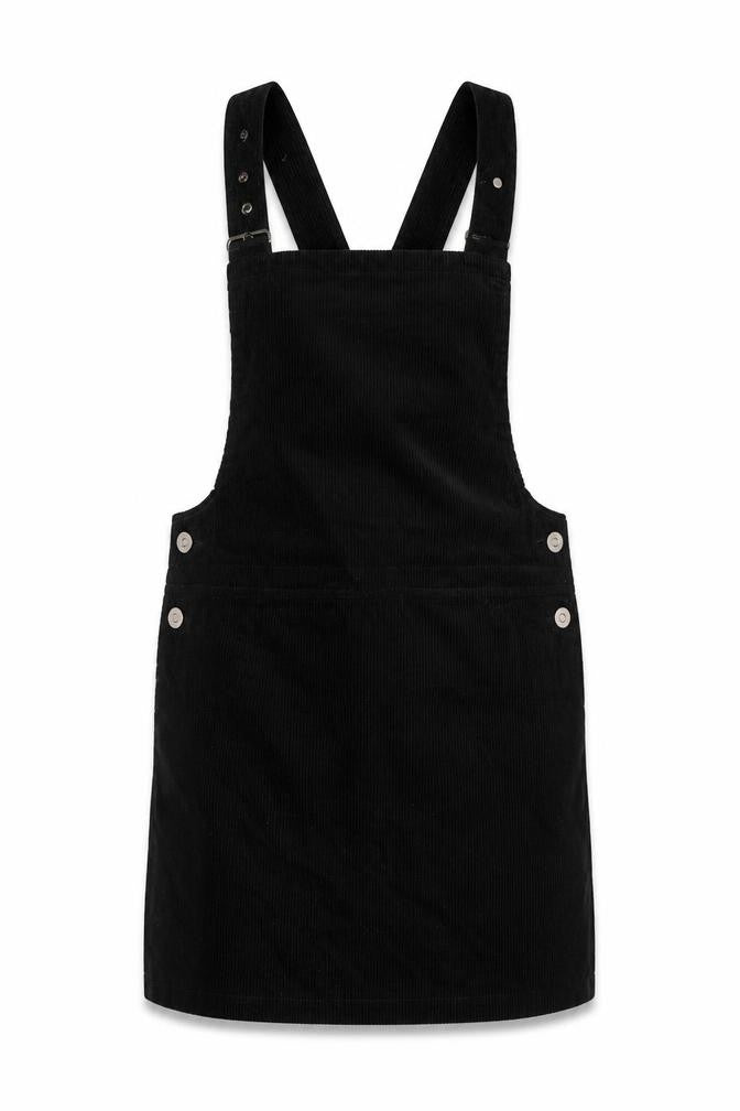 New Look Women Black Corduroy Pinafore Dress UK 12 Short Adjustable