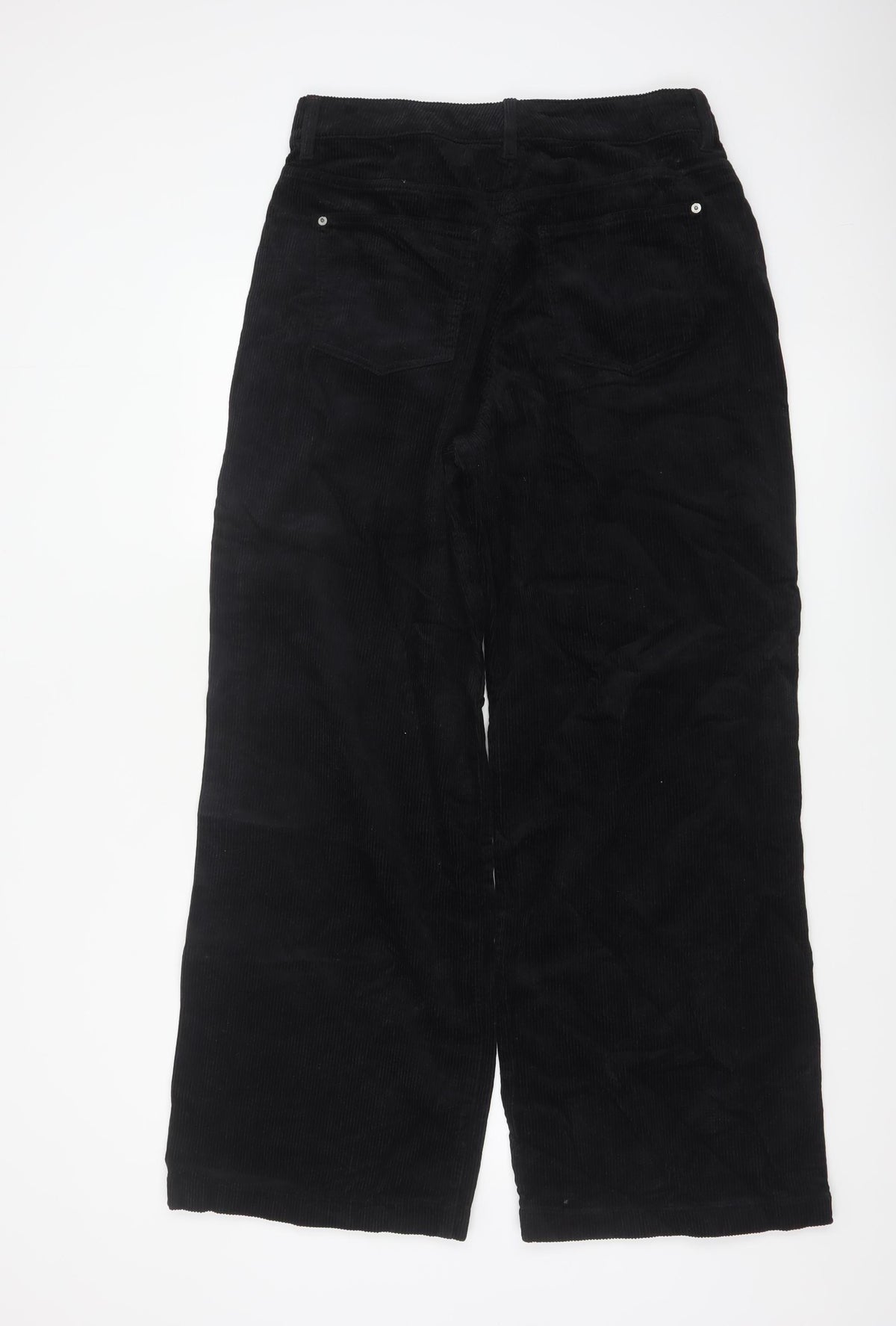 White Stuff Women Black UK 12R Corduroy Wide Leg Trousers