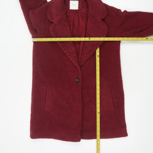 Next Girls Red Teddy Fleece Coat 15 Years Collared Lined Pockets