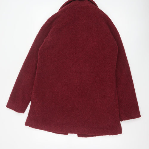 Next Girls Red Teddy Fleece Coat 15 Years Collared Lined Pockets