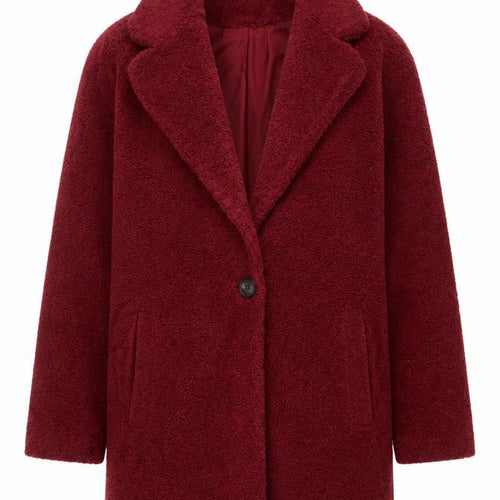 Next Girls Red Teddy Fleece Coat 15 Years Collared Lined Pockets