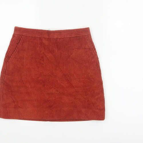 Jack Wills Women's Orange UK 8 Corduroy Mini Straight Skirt