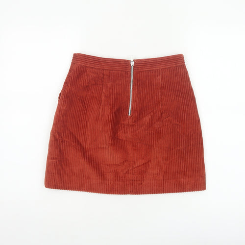 Jack Wills Women's Orange UK 8 Corduroy Mini Straight Skirt