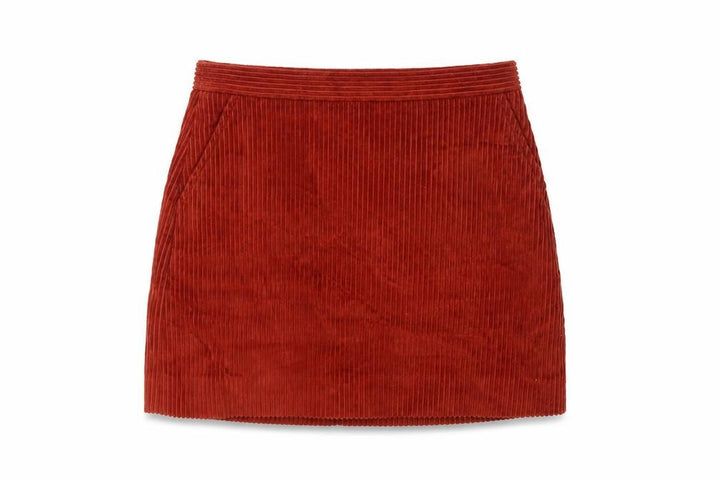 Jack Wills Women's Orange UK 8 Corduroy Mini Straight Skirt