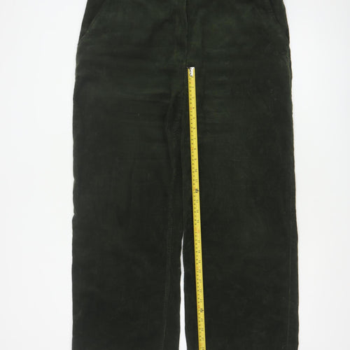 White Stuff Women’s Green Corduroy Straight Trousers UK 18 Regular