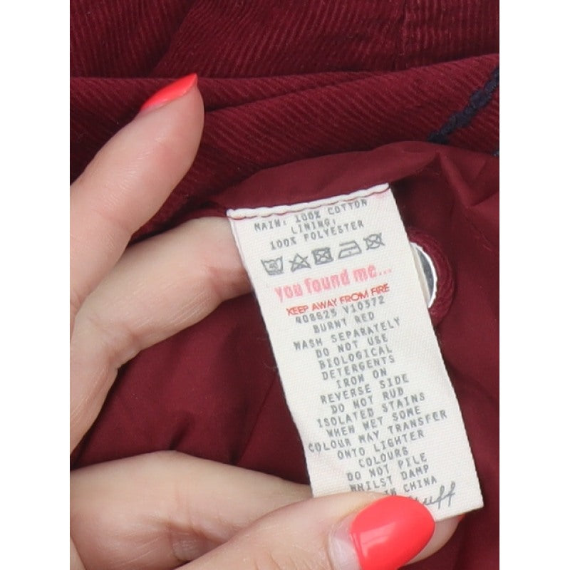 White Stuff Women Red Corduroy Pencil Skirt Size 10 Pockets