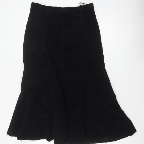Bhs Women’s Black UK 10 Cotton Corduroy Flare Long Skirt