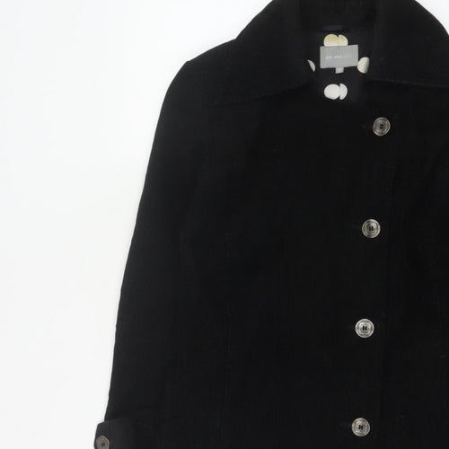 Per Una Women’s Black UK 12 Corduroy Pea Coat Buttoned