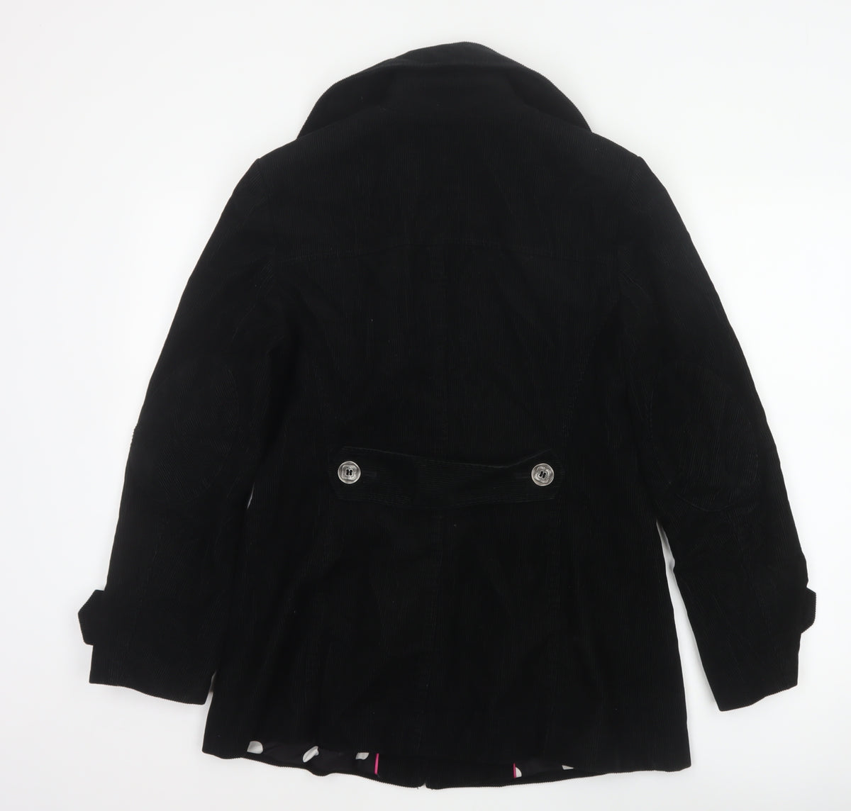 Per Una Women’s Black UK 12 Corduroy Pea Coat Buttoned
