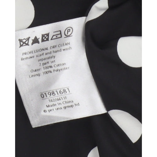 Per Una Women’s Black UK 12 Corduroy Pea Coat Buttoned