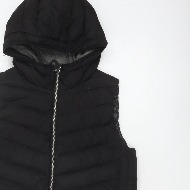 Gap Women’s Black M Hooded Quilted Puffer Waistcoat Gilet