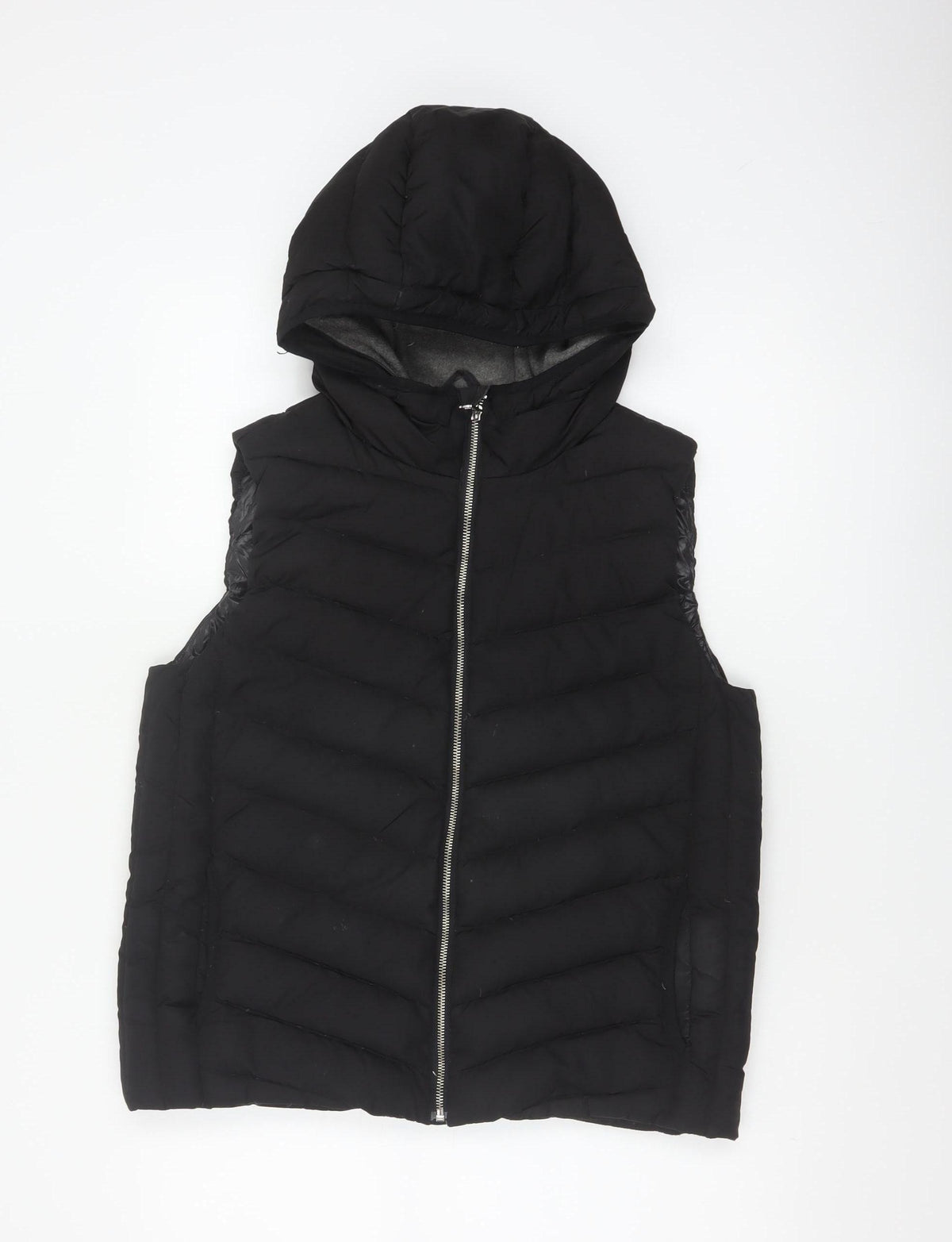 Gap Women’s Black M Hooded Quilted Puffer Waistcoat Gilet