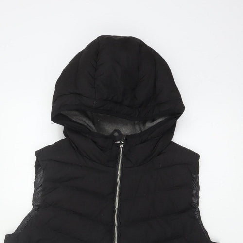 Gap Women’s Black M Hooded Quilted Puffer Waistcoat Gilet