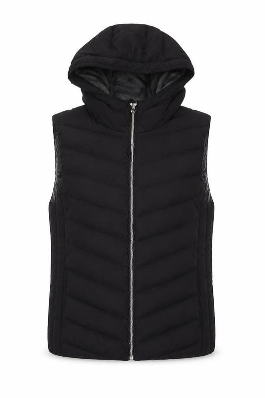Gap Women’s Black M Hooded Quilted Puffer Waistcoat Gilet