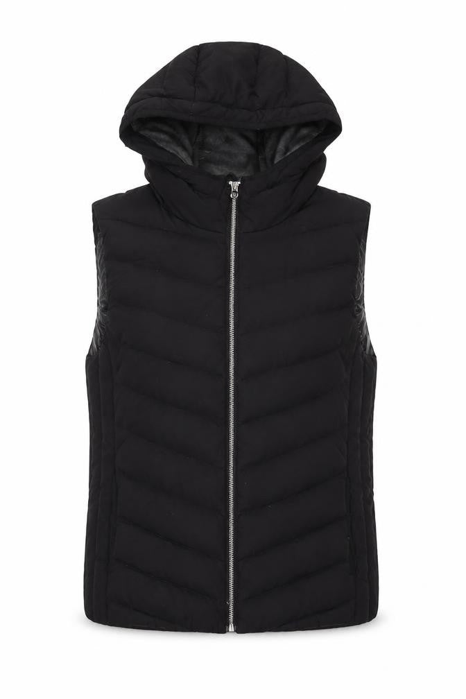 Gap Women’s Black M Hooded Quilted Puffer Waistcoat Gilet